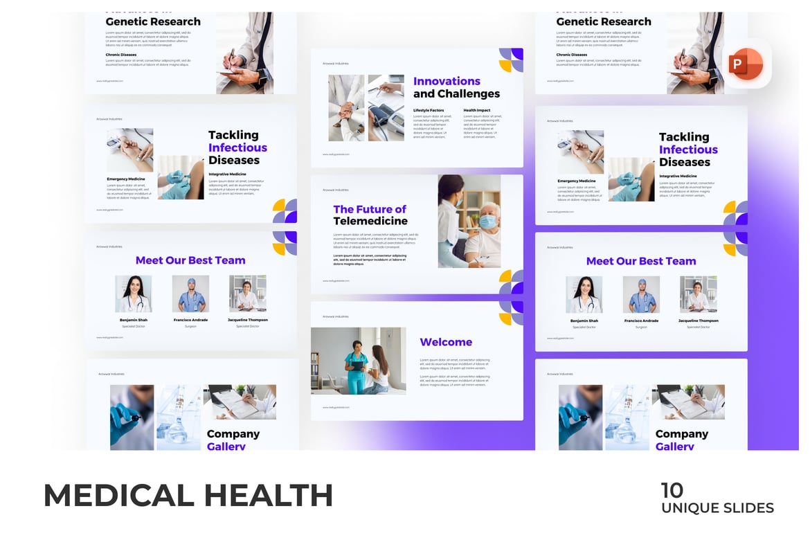 Template PowerPoint Kesehatan Profesional untuk Presentasi Medis