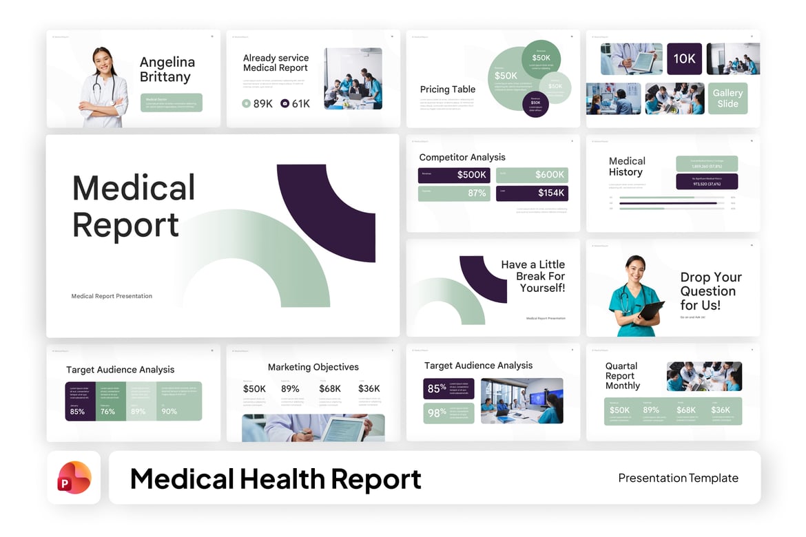 Template PowerPoint Laporan Kesehatan Medis yang Profesional
