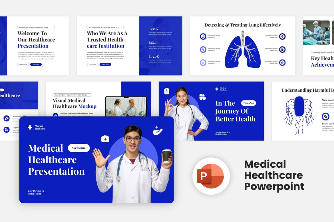 Template PowerPoint Kesehatan Profesional dan Kreatif