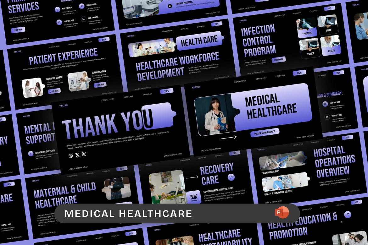 Template PowerPoint Kesehatan Profesional untuk Presentasi Medis