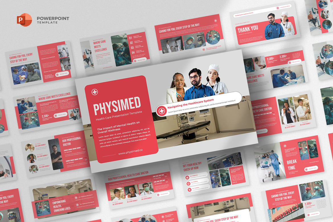 Template Powerpoint Kesehatan Profesional untuk Presentasi Medis