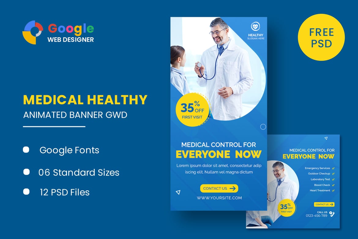 Template Website Banner Animasi Kesehatan yang Menarik