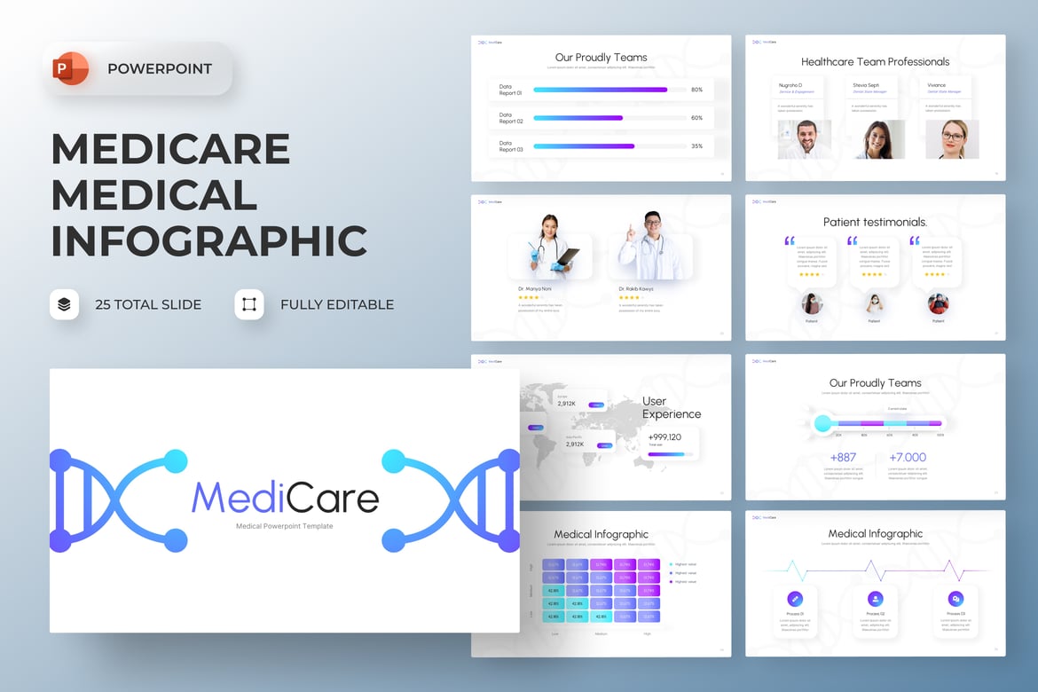 Template Presentasi Infografis Medis yang Menarik