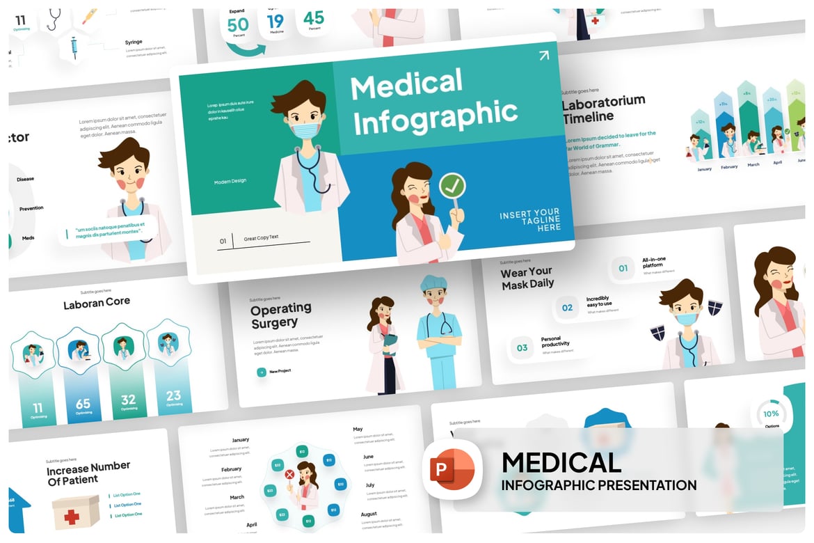 Template PowerPoint Infografis Medis yang Menarik dan Profesional