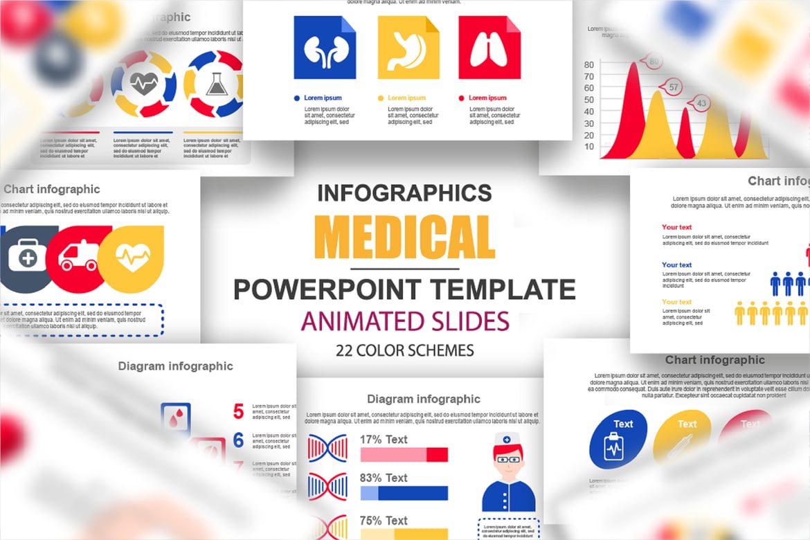 Template Powerpoint Infografis Medis Animasi Menarik