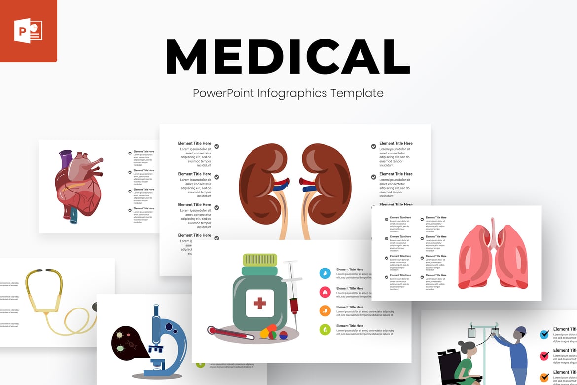 Template PowerPoint Infografis Medis yang Menarik