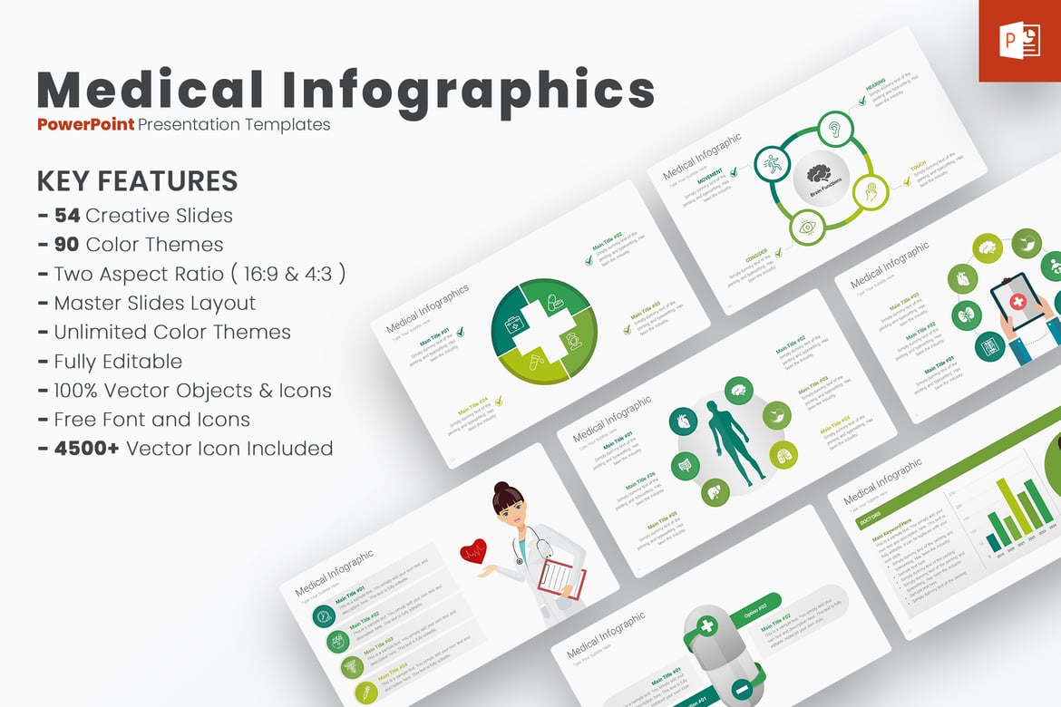 Template PowerPoint Infografis Medis yang Menarik