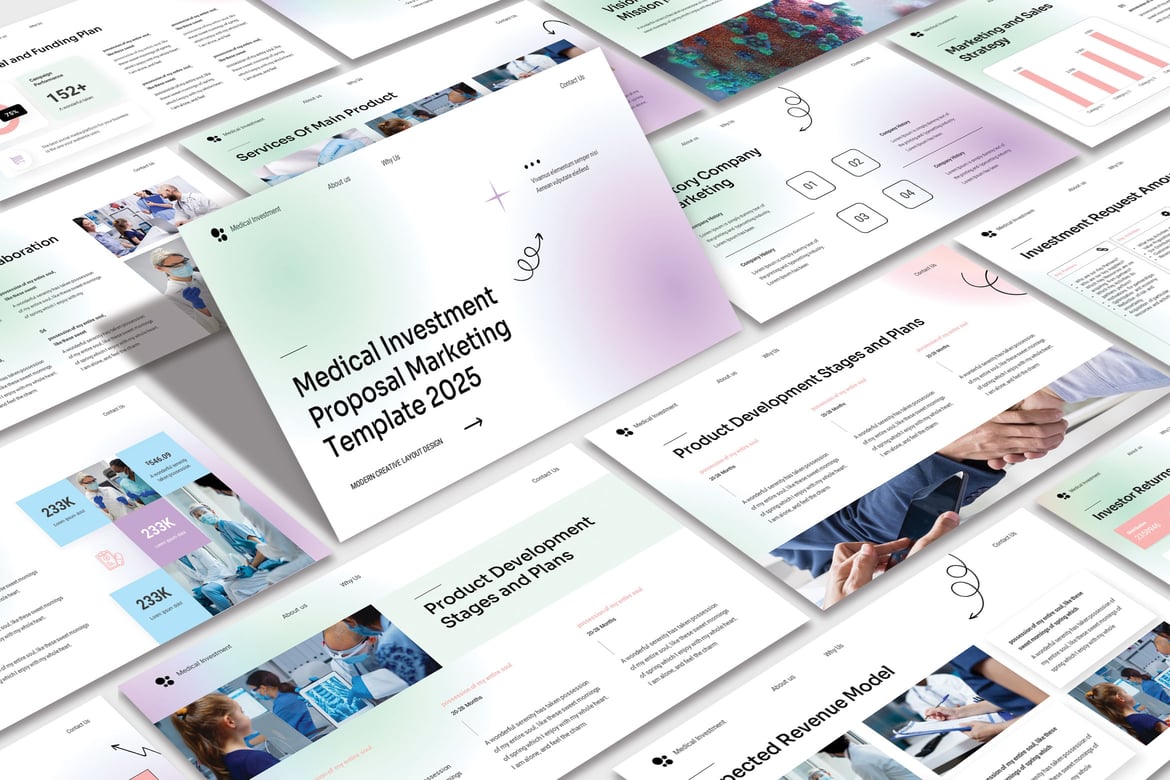 Template Powerpoint Investasi Medis yang Menarik dan Profesional
