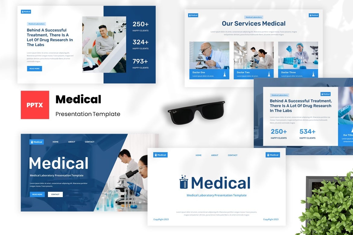 Template Powerpoint Laboratorium Medis yang Profesional dan Modern