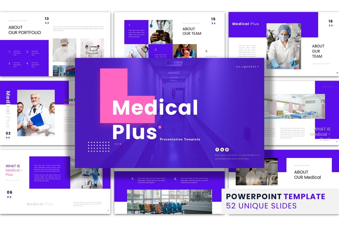 Template Presentasi PowerPoint Medis Plus yang Menarik