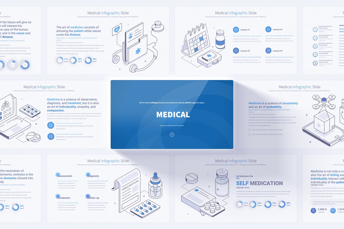 Template PowerPoint Infografis Medis yang Menarik