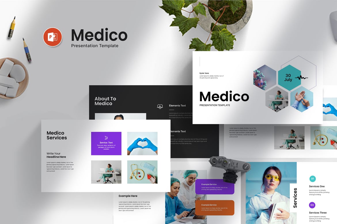 Template Presentasi PowerPoint Medis yang Elegan dan Profesional