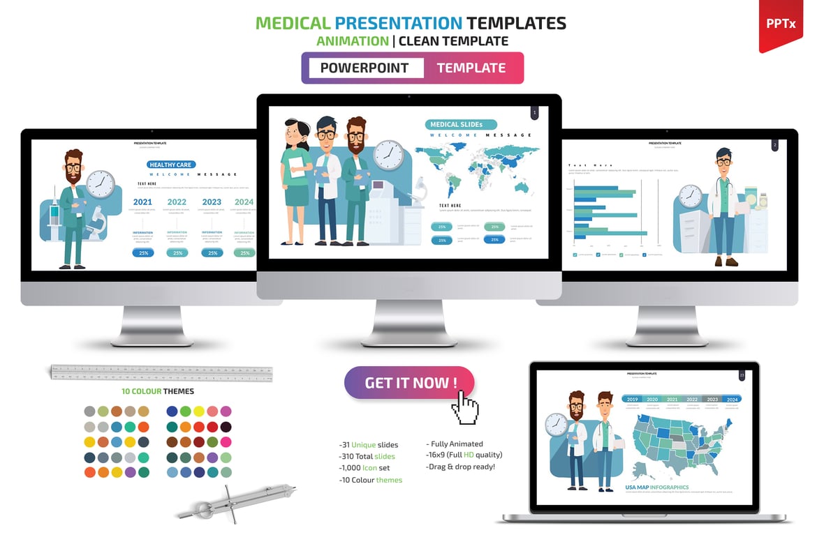 Template Presentasi PowerPoint Medis yang Menarik dan Profesional