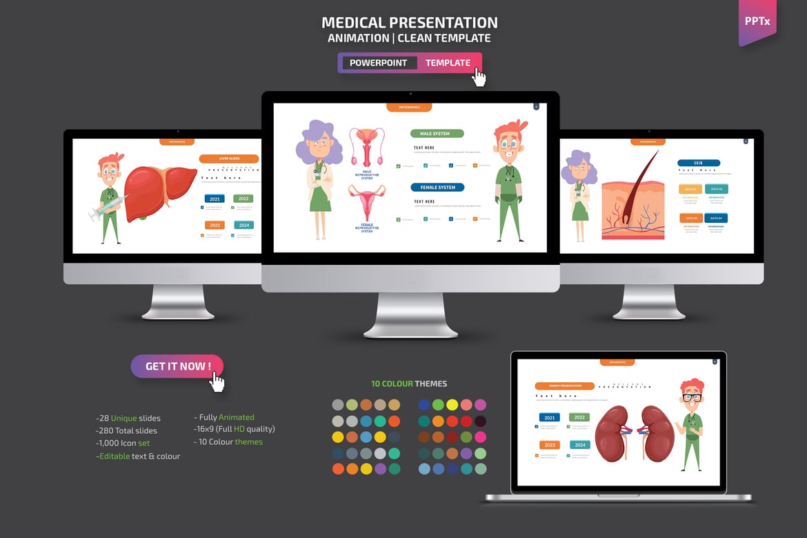 Template Powerpoint Presentasi Medis yang Menarik dan Profesional