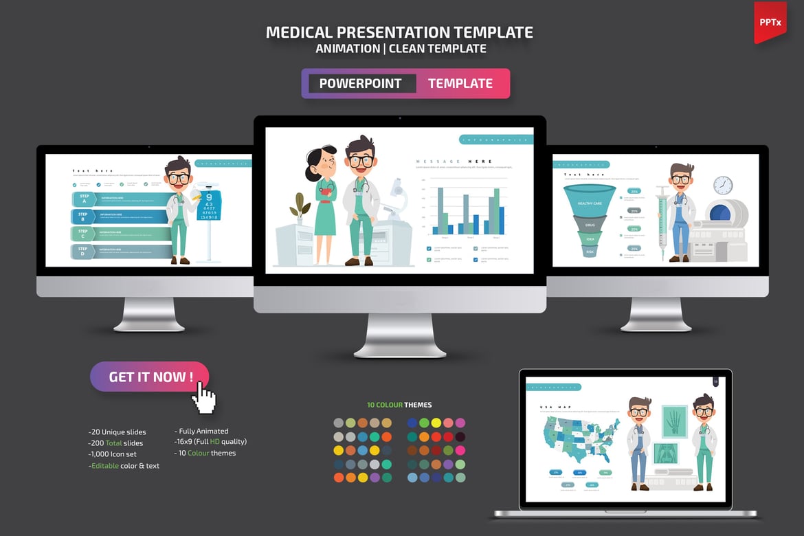 Template Powerpoint Presentasi Medis yang Menarik dan Profesional