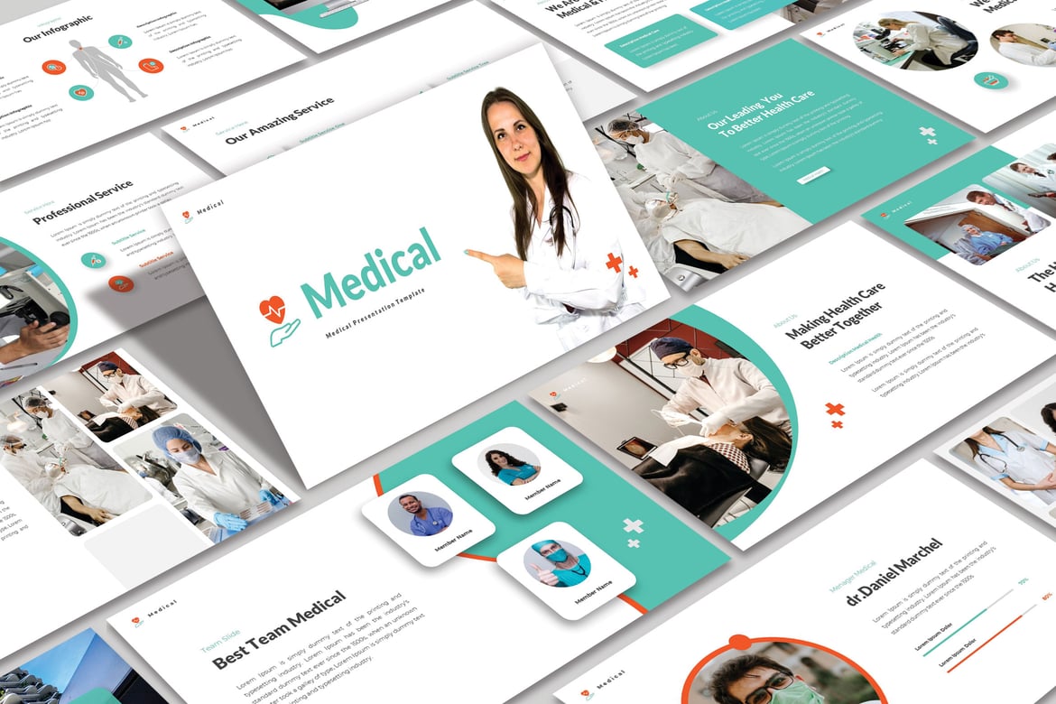 Template Presentasi PowerPoint Medis yang Modern dan Kreatif