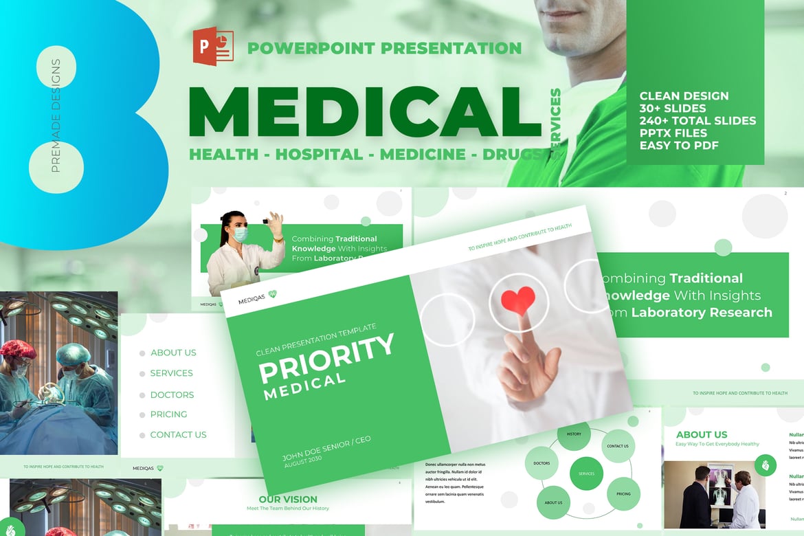 Template Powerpoint Medis Pro - Presentasi Bersih dan Profesional