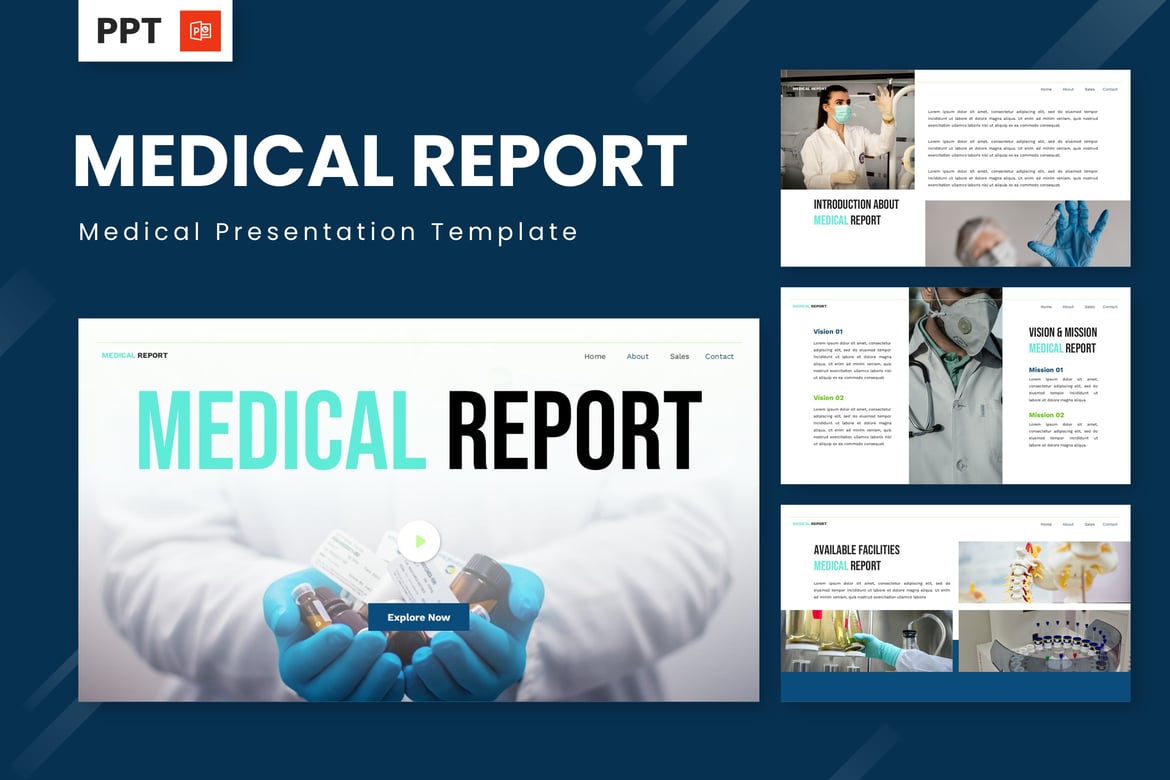 Template Presentasi Medis - Powerpoint untuk Laporan Kesehatan