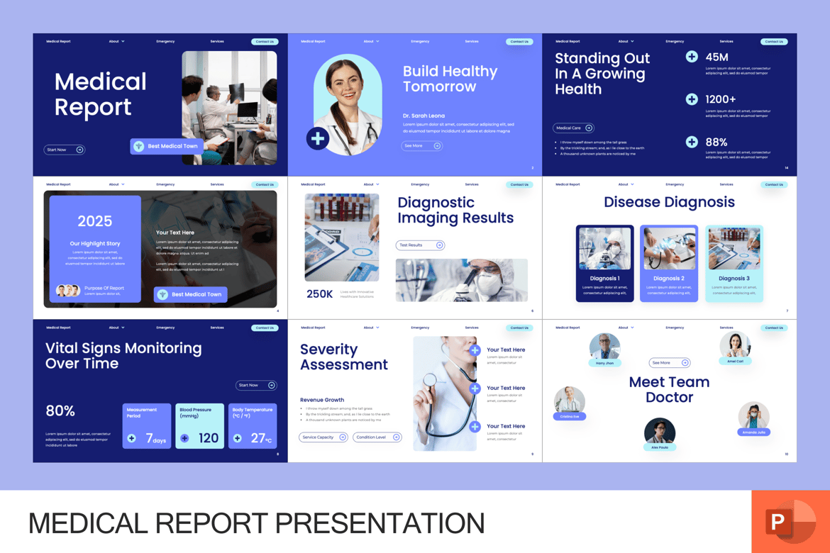 Template Presentasi Laporan Medis yang Profesional