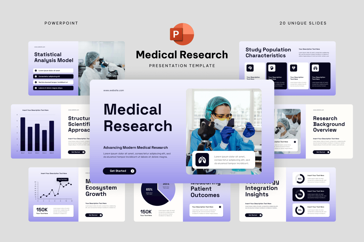 Template Presentasi Powerpoint Penelitian Medis yang Menarik