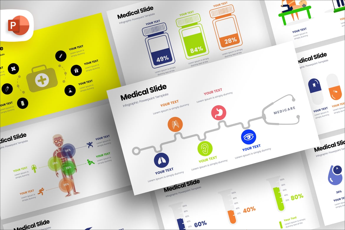 Template Presentasi PowerPoint Infografis Medis yang Menarik
