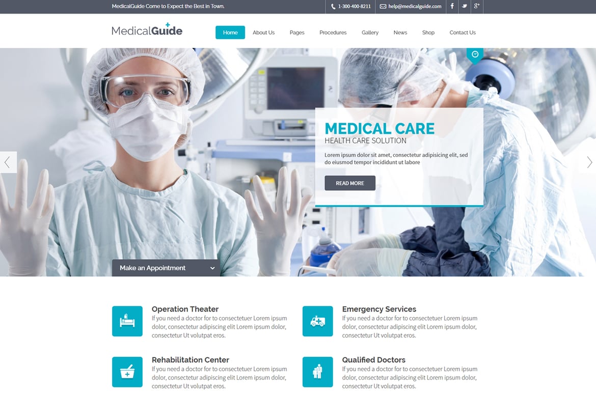 Template Website Medis - MedicalGuide yang Responsif