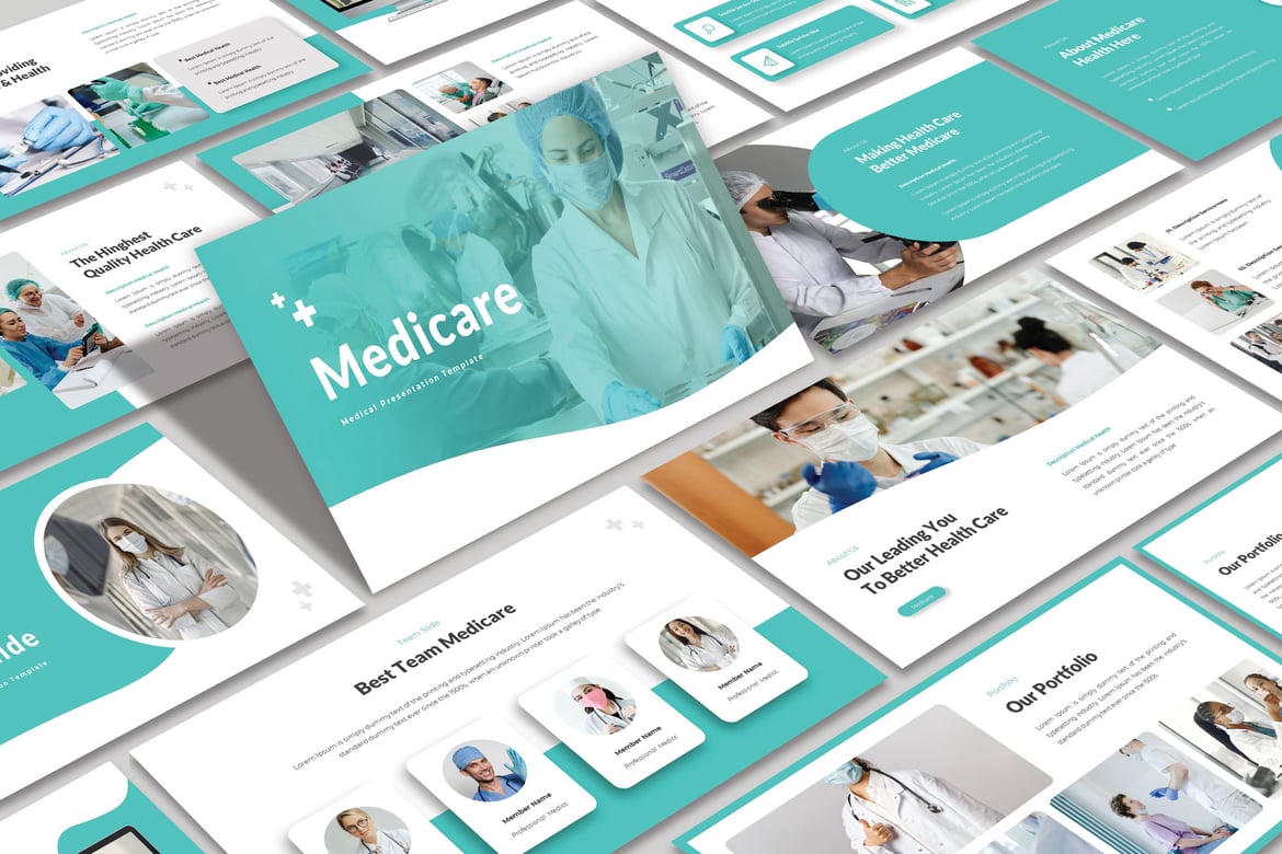 Template PowerPoint Medicare yang Menarik dan Profesional