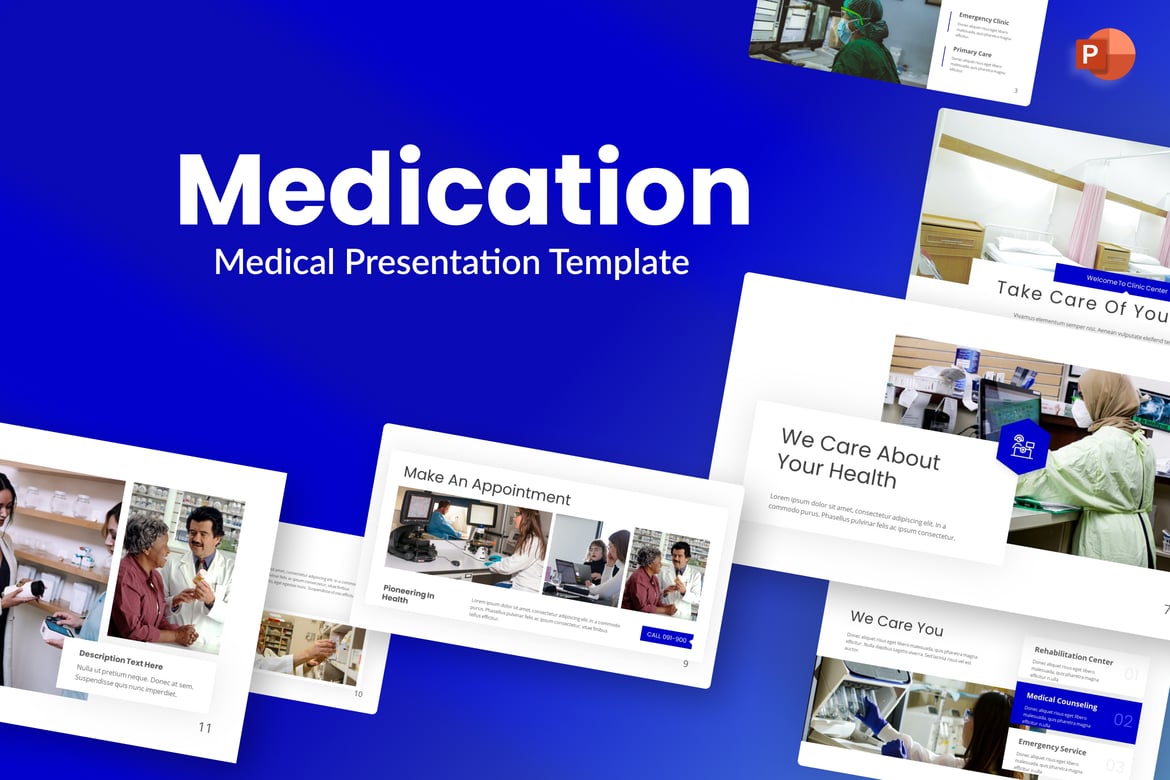 Template Presentasi Medis Biru Modern untuk PowerPoint