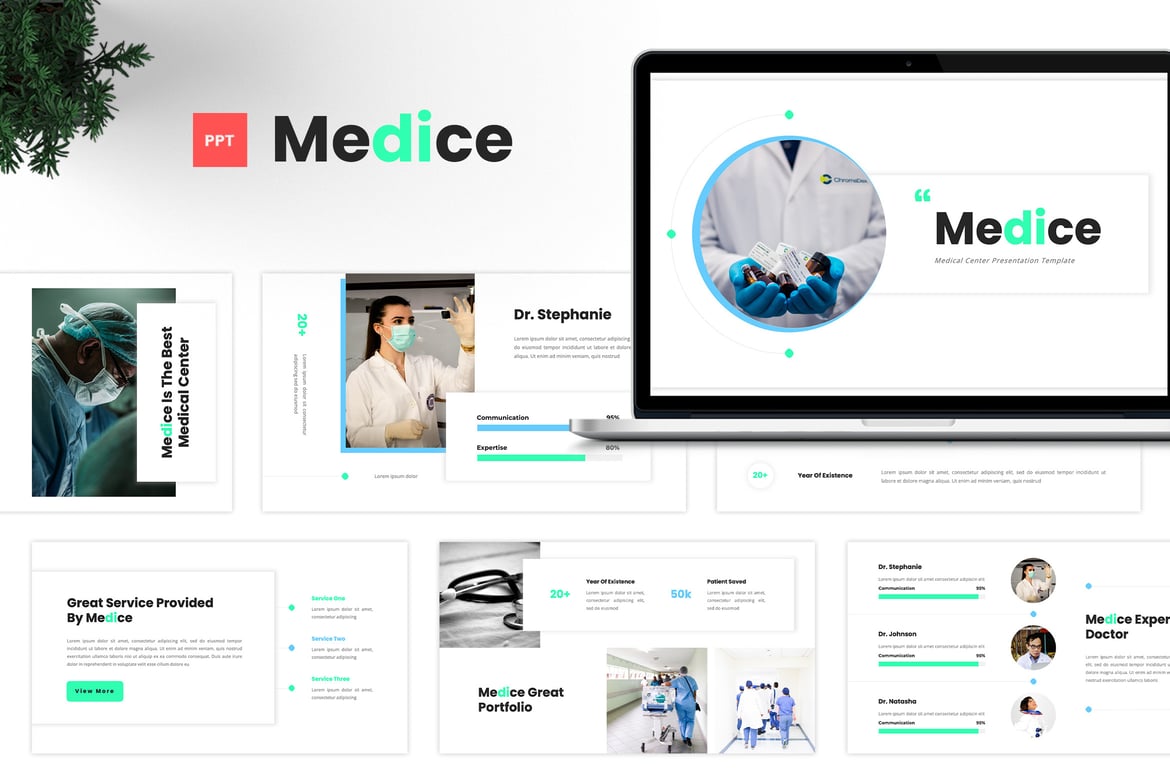 Template Presentasi Medis Medice - Powerpoint untuk Pusat Kesehatan