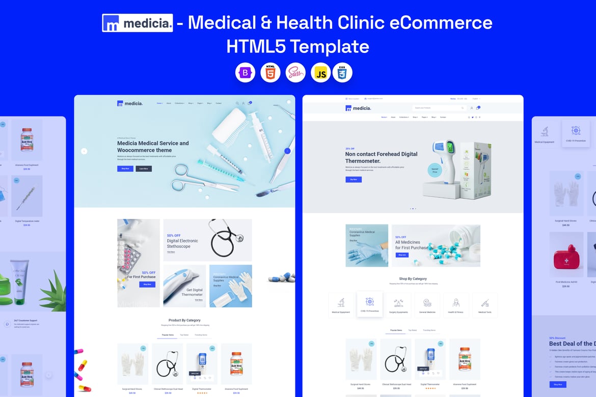 Medicia - Template Website eCommerce Kesehatan dan Medis Terbaik