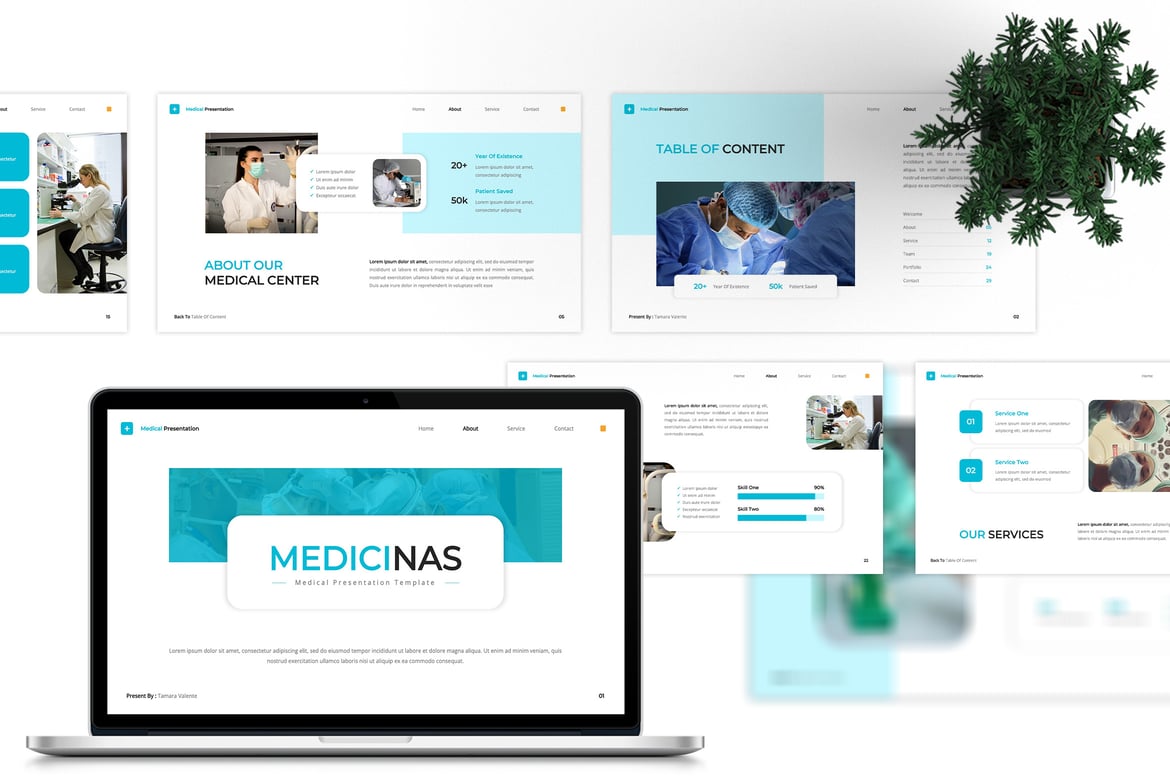Template PowerPoint Medis - Medicinas untuk Presentasi Profesional
