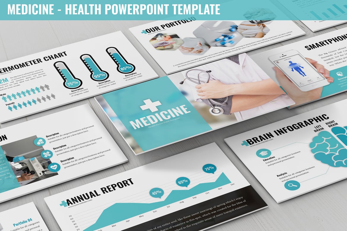 Template Powerpoint Kesehatan Modern dan Sederhana