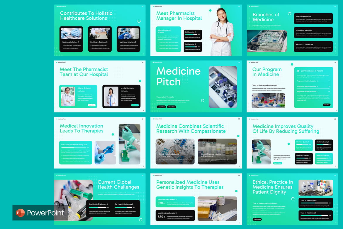 Template Presentasi PowerPoint Medis yang Modern dan Profesional