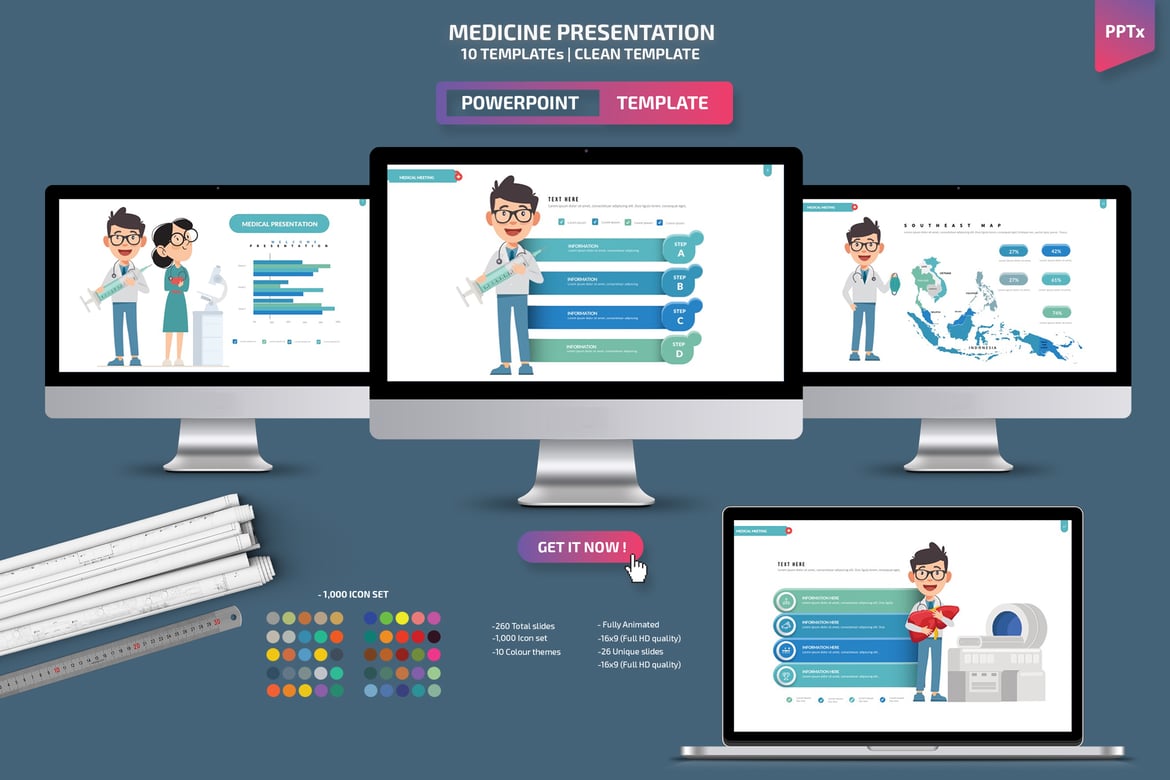 Template Powerpoint Presentasi Medis yang Menarik dan Profesional