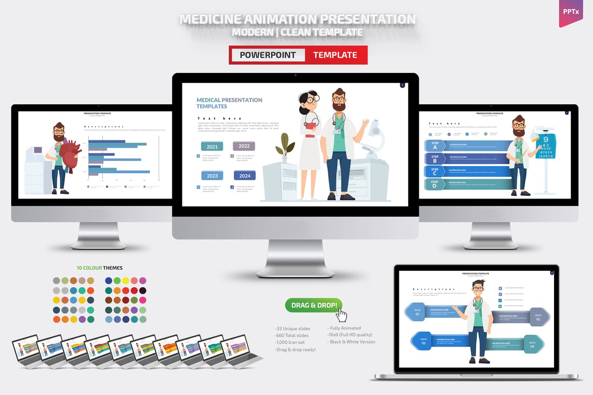Template Powerpoint Presentasi Medis yang Menarik dan Profesional
