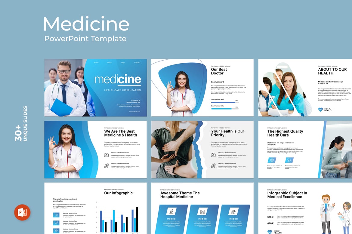 Template PowerPoint Kesehatan dan Medis yang Menarik