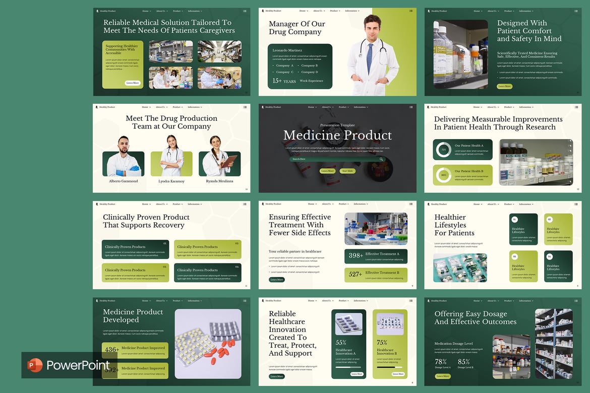 Template Presentasi PowerPoint Produk Medis yang Profesional