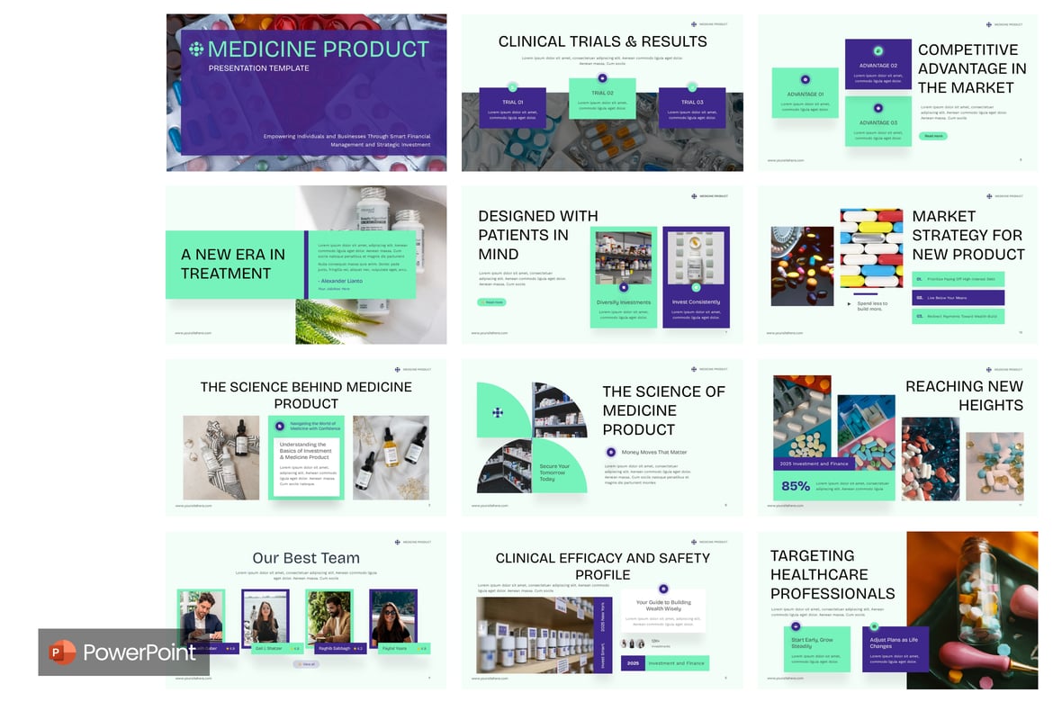 Template Presentasi PowerPoint Produk Obat yang Menarik dan Profesional