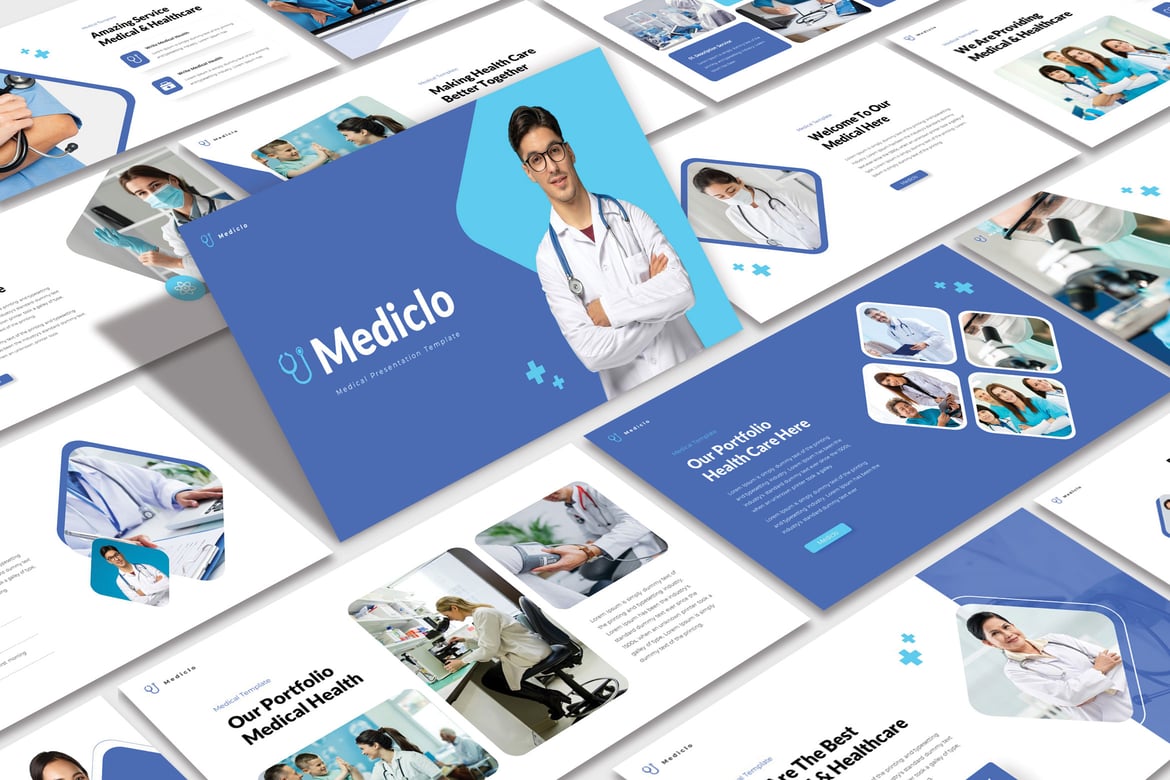 Template Presentasi Mediclo yang Modern dan Kreatif