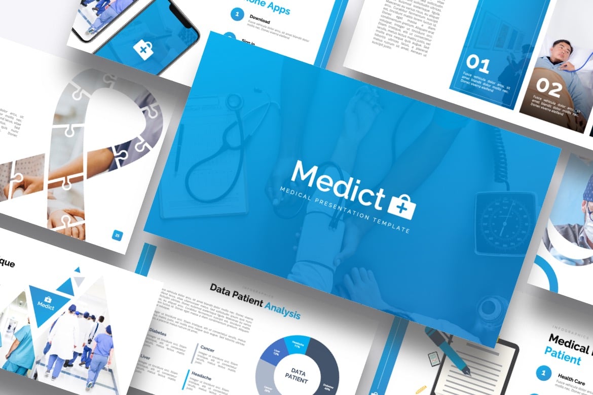 Template PowerPoint Medict+ untuk Presentasi Medis yang Profesional