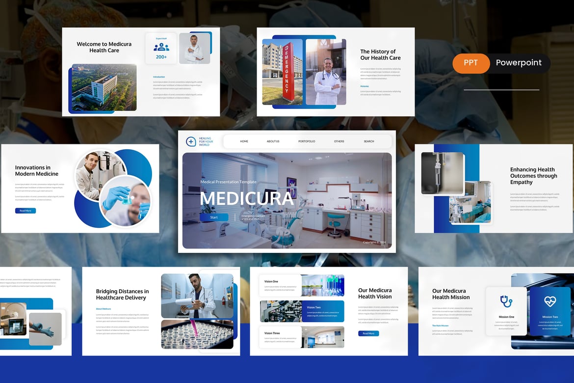Template Presentasi Medis Medicura yang Menarik dan Profesional