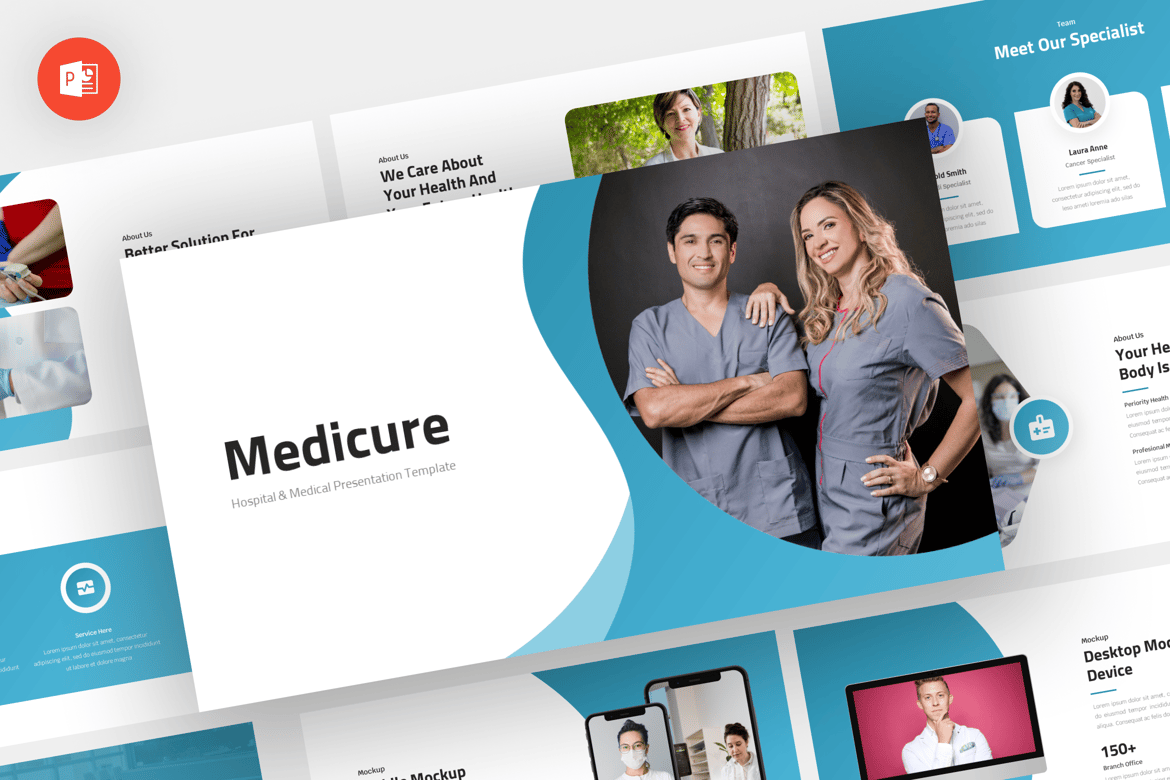 Template PowerPoint Medicure - Desain Modern untuk Presentasi Rumah Sakit