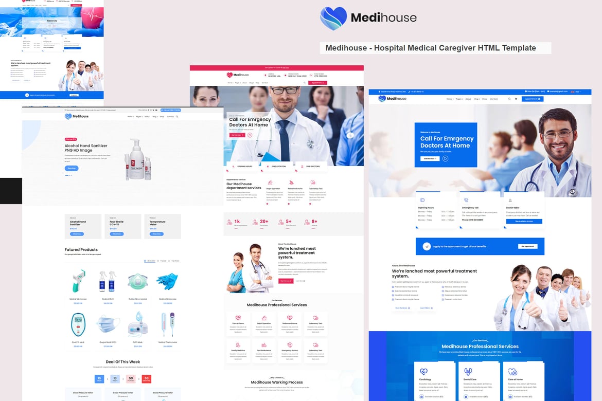 Template Website Medihouse - Solusi Perawatan Medis Profesional untuk Rumah Sakit