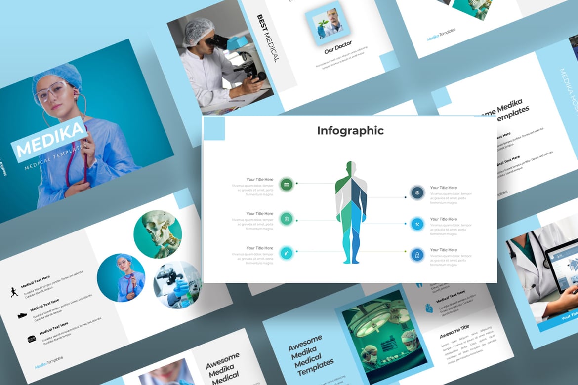 Template Presentasi PowerPoint Medika yang Modern dan Kreatif