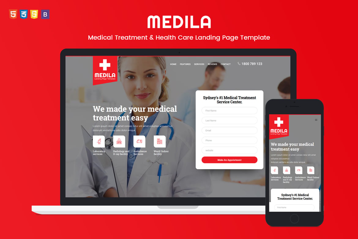 Medila - Template Website Perawatan Kesehatan dan Pengobatan yang Kreatif