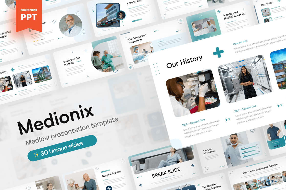 Template PowerPoint Medionix - Presentasi Kesehatan Profesional