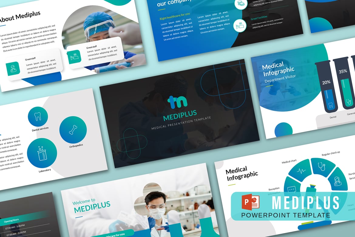 MEDIPLUS – Template PowerPoint Kesehatan yang Modern dan Profesional