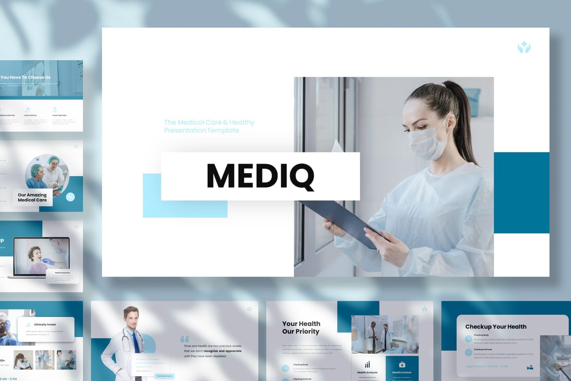 Template Presentasi Mediq - PowerPoint untuk Kesehatan dan Medis