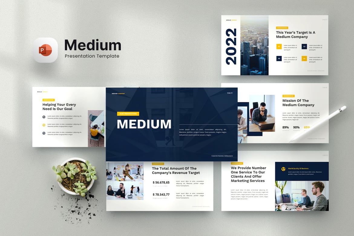 Template Presentasi Powerpoint Serbaguna Medium untuk Bisnis