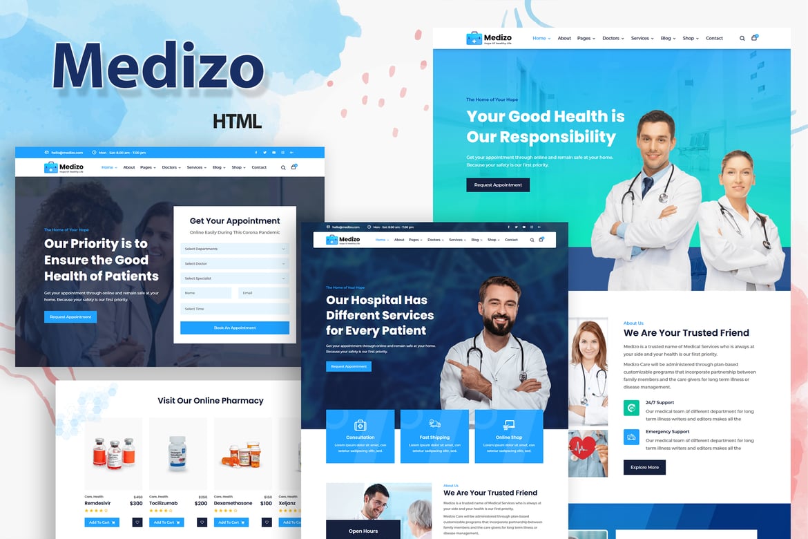Medizo - Template Website Klinik Kesehatan & Dokter Modern